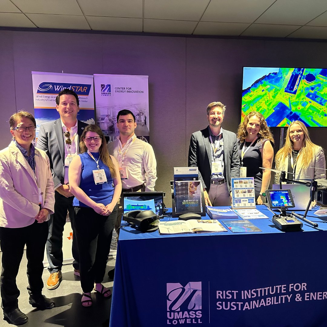 SustainableUML's tweet image. At @ClimaTechLive, @UMassLowell Professor Alessandro Sabato from @UMLEngineering &amp;amp; Ph.D students Nitin Kulkarni and Fabio Bottalico showcased how their #infrared camera #drone captures thermal images to create a map that helps us identify #heat loss in buildings. #climatechlive
