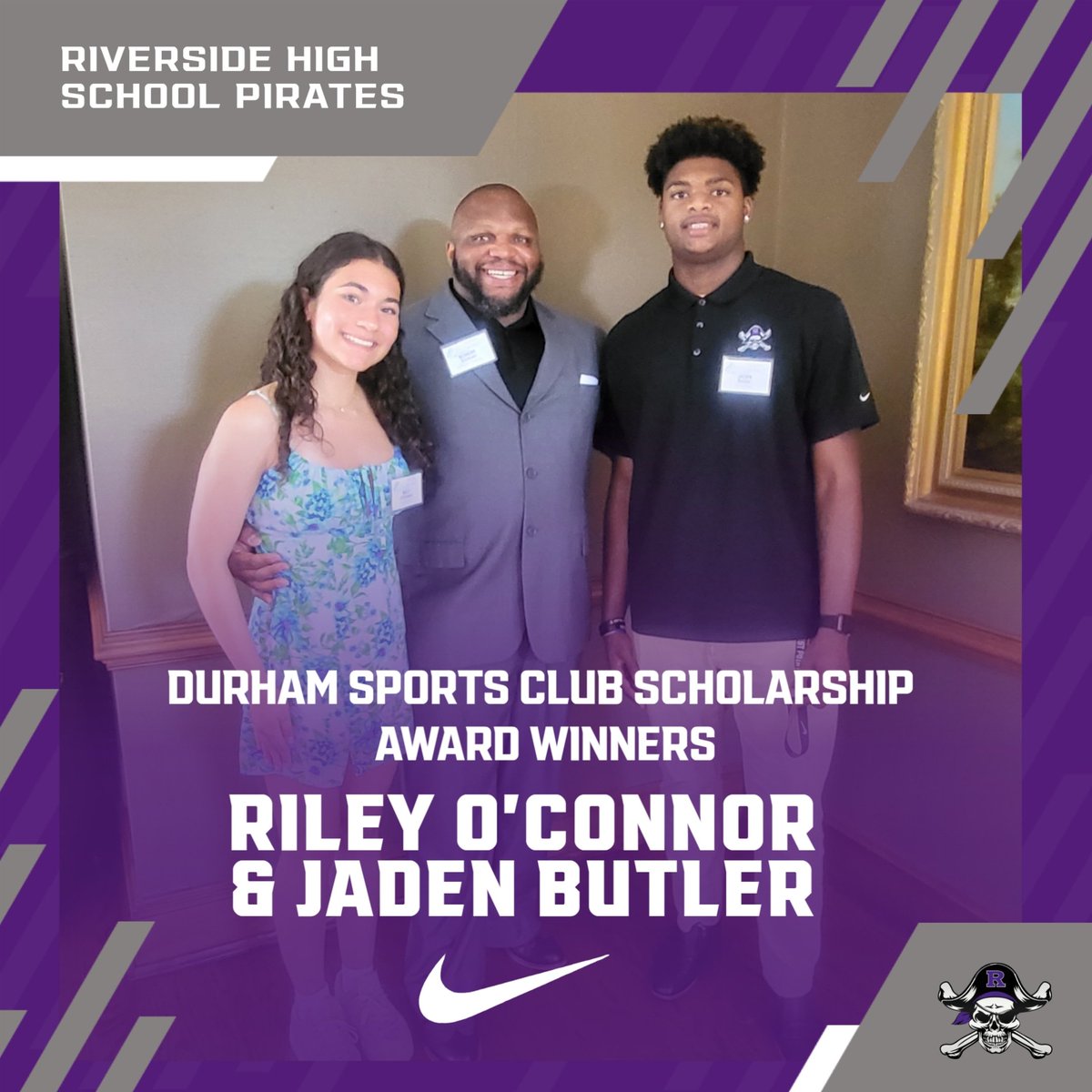 Durham Sports Club. Gave out $70,000 in scholarships and awards to athletic departments in Durham today. Congrats to our 2 student athletes.