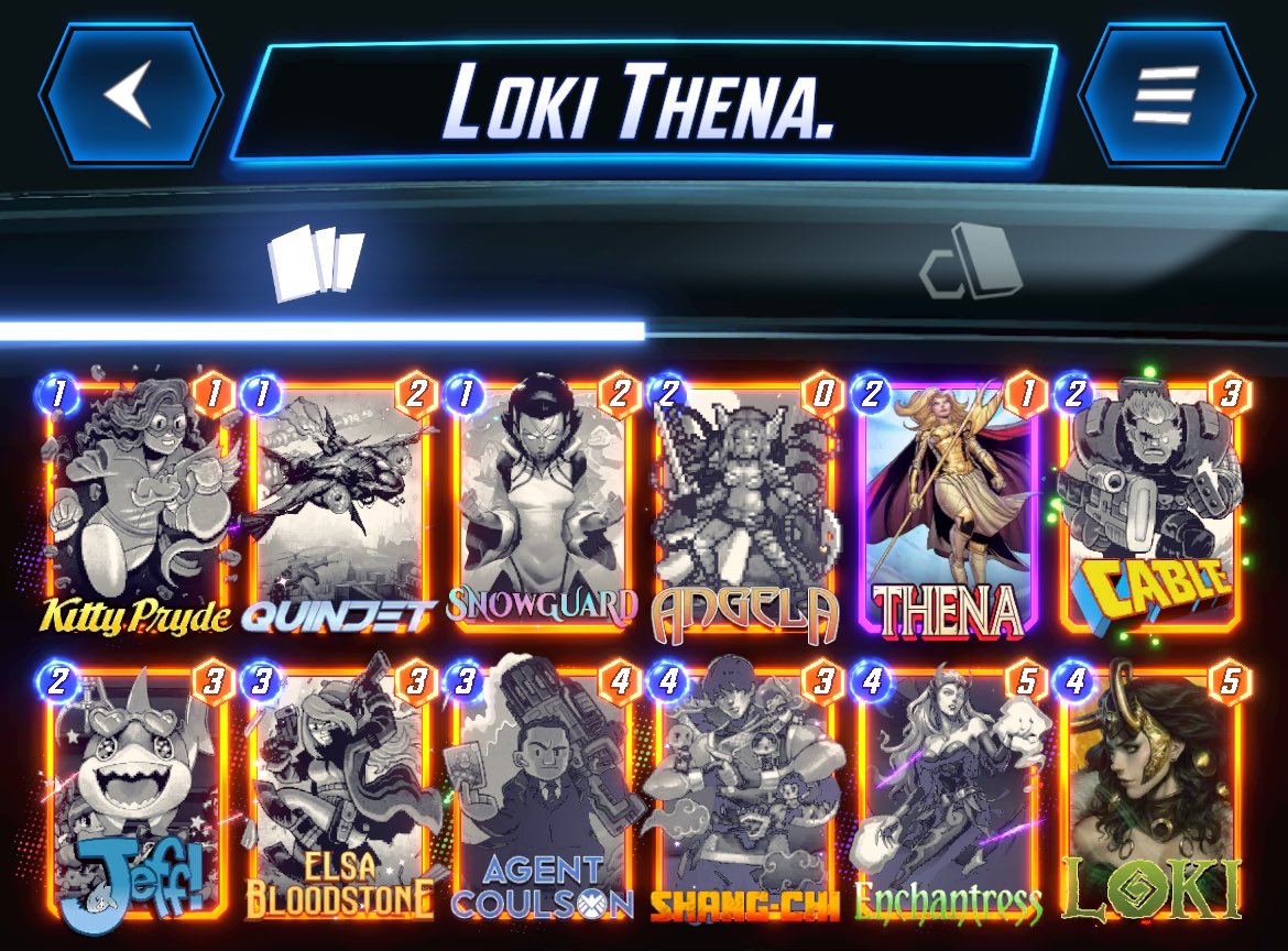 stehcnics's tweet photo. Day 2 infinite with Loki and Thena. Just a Loki player playing Loki. #marvelsnap @MarvelSnapDecks https://t.co/ibvyTMDM8c