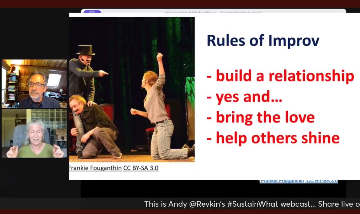 JuliaFliss's tweet photo. @ZoeWeil @HumaneEducation @NewSocietyPub @AntiochU @antioch_new Yes!!!!!! I absolutely LOVE this and couldn’t agree more! Improv is ALL about the power of connection & collective effervescence at its best! #TheSolutionaryWay #Improv https://t.co/Lcj3r2w30f