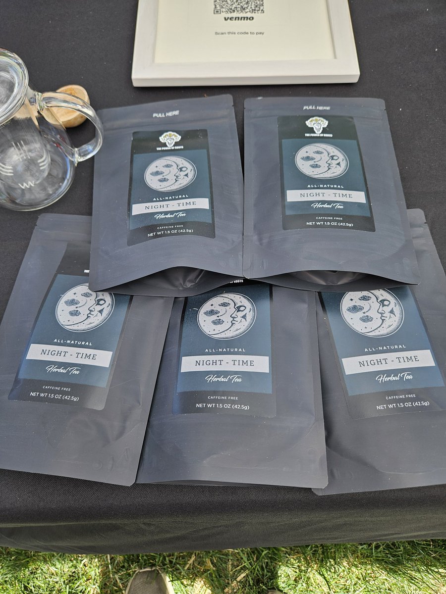 So proud of my daughter Lexi Bolander. Today she kicked off her start up business The Power of Roots. She makes Tea's that are all natural. That helps with pain, anxiety and insomnia. Check her booth out today in down town perrysburg.