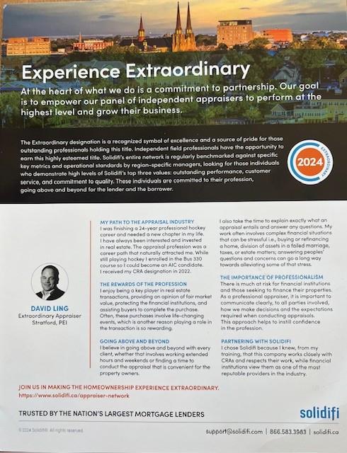 Honored to be recognized as an Extraordinary Appraiser by Solidifi and featured on the brochure at their booth for <a href="/AIC_Canada/">Appraisal Institute of Canada</a>  national conference 2024here on PEI. solidifi.ca
#AIC2024ICE #ProfessionalAppraisers <a href="/DougMaclean/">Doug Maclean</a> <a href="/CBCPEI/">CBC P.E.I.</a> <a href="/NHL/">NHL</a> <a href="/NHLAlumni/">NHL Alumni</a> <a href="/DLAppraisals/">DL Appraisals</a>