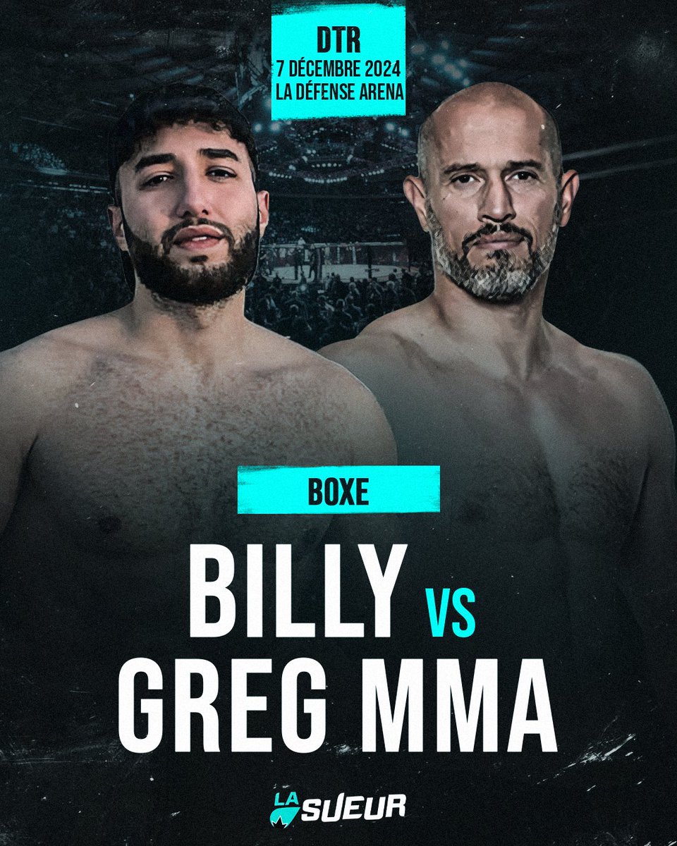 LaSueur_off's tweet image. 🚨 OFFICIEL : BILLY VS. GREG MMA EN BOXE ANGLAISE ! 🤯

Le combat se fera en professionnel et aura lieu en MAIN EVENT à Paris La Défense Arena lors de l’événement "DTR" le 7 décembre prochain. 🔥