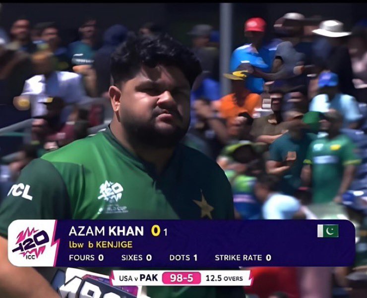 sugarzback's tweet photo. Azam Khan is a great finisher and one day he will finish @TheRealPCB team 😂
#PakvsUSA #Pakistan #azams
#t20worldcup https://t.co/ARAn8Kmvik