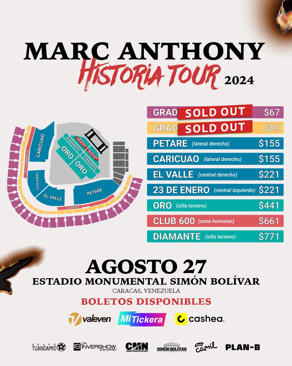 MiTickera (@mitickera) on Twitter photo ¡SOLD OUT- SOLD OUT! GRADAS NIVEL 3 y NIVEL 4✅
¡AÚN QUEDAN ENTRADAS DISPONIBLE PARA VER <a href="/MarcAnthony/">Marc Anthony</a> EN VIVO! Un noche inigualable con el flaco de oro! ¡SOLD OUT- SOLD OUT! GRADAS NIVEL 3 y NIVEL 4✅
¡AÚN QUEDAN ENTRADAS DISPONIBLE PARA VER <a href="/MarcAnthony/">Marc Anthony</a> EN VIVO! Un noche inigualable con el flaco de oro!