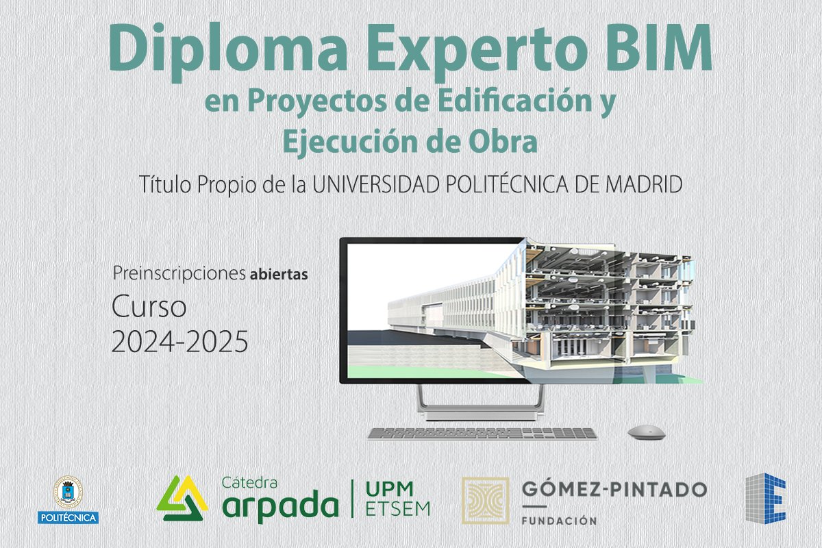 ETSEM_UPM's tweet photo. ✅Fórmate en metodología #BIM
‼️No te quedes fuera‼️
@La_UPM te ofrece el Título Propio
𝐃𝐢𝐩𝐥𝐨𝐦𝐚 𝐝𝐞 𝐄𝐱𝐩𝐞𝐫𝐭𝐨 𝐁𝐈𝐌
ℹ Información y Preinscripción en:
📎 https://t.co/M4F06dZX4r
Título desarrollado en colaboración con Cátedra #ARPADA y @GomezFundacion https://t.co/A9Vtizo1yN