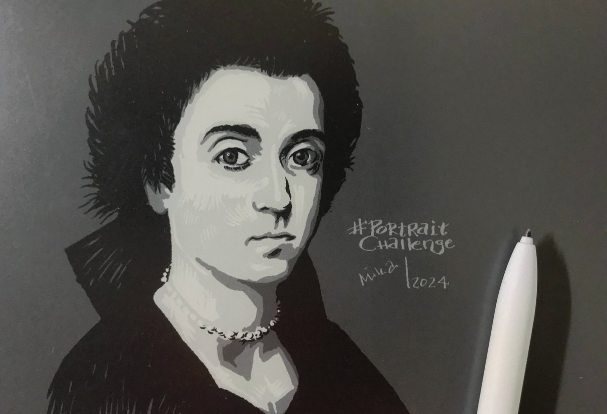 My e-ink version <a href="/StudioTeaBreak/">Virtual Studio</a> #PortraitChallenge Self-Portrait (1621) by Arcangela Paladini, restored in 1967 <a href="/UffiziGalleries/">Gallerie degli Uffizi</a> #reMarkablepaper #thedailysketch