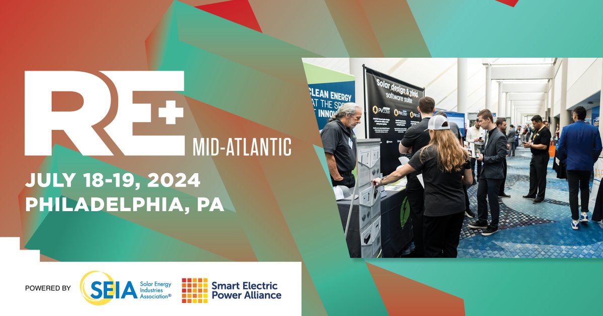 REPlusEvents's tweet photo. RE+ Mid-Atlantic returns this July as the premier clean energy event in the region!
Don't miss this exclusive experience and register today, rates increase tonight. We'll see you in Philly! https://t.co/sq0ZXzNPKo
#REPlusMA #CleanEnergy #Energy Twitter https://t.co/KyI4tPySUy