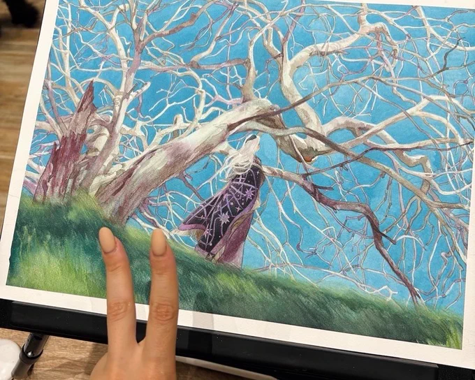 {OC} Feels amazing to have a finished painting for once! There's nothing great about having a concussion and I'm still recovering, BUT I was able to use the time away from the screen to slowly work on this painting. It actually showed me how important digital detox can be. 