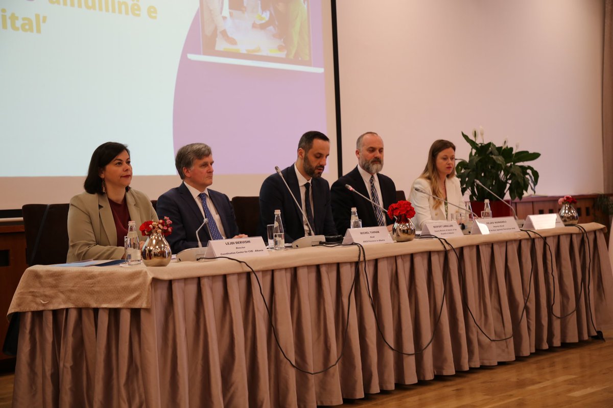 Besfort_AL's tweet photo. Good meeting &amp; exchaning with a diverse group of stakeholders, incl. reps of civil society, LEA &amp; the education sector to tackle the pressing issues of misinformation, disinformation &amp; malign information (collectively termed “information disorder”) in the digital realm. https://t.co/parvPXCWNc