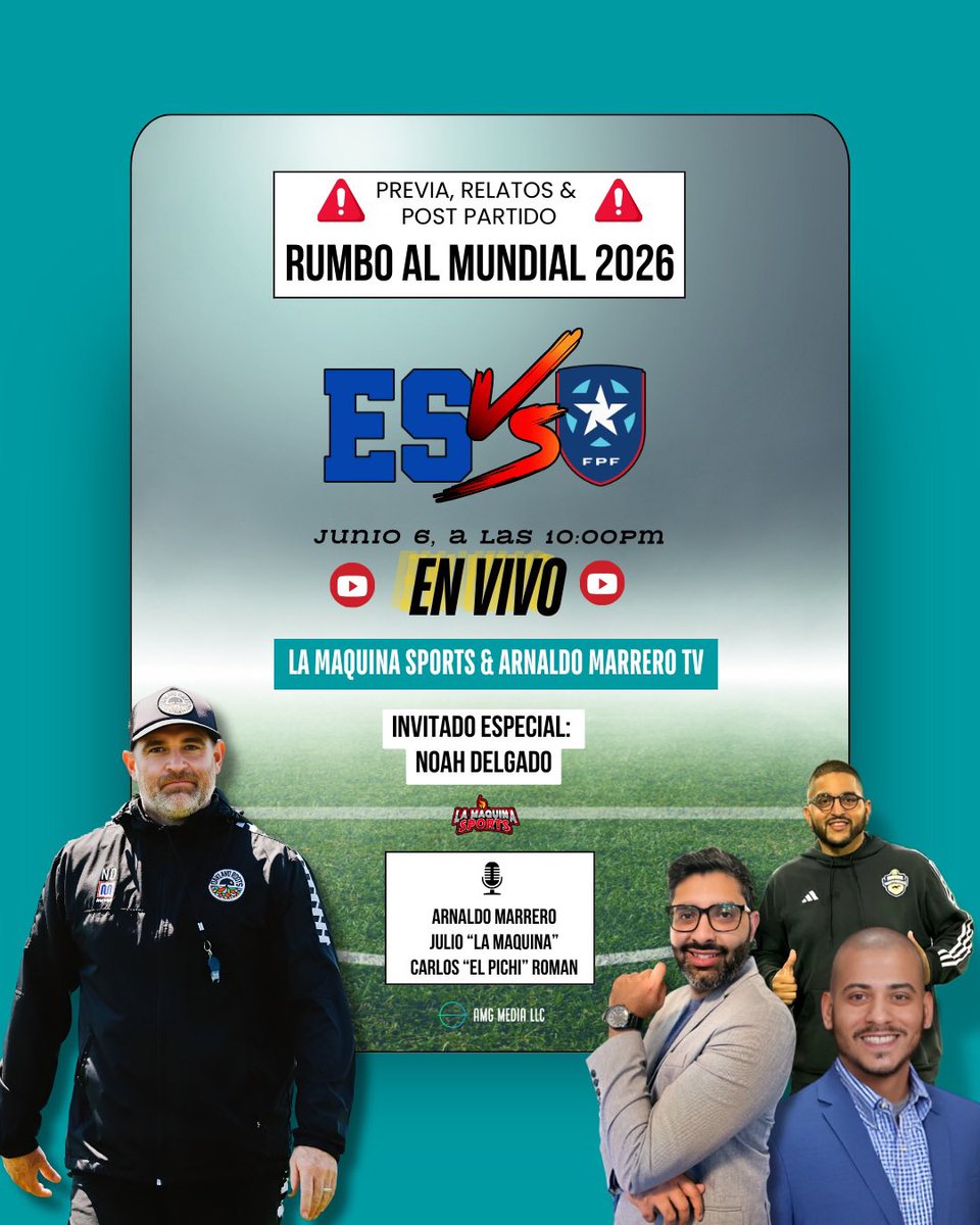 🚨 HOY a las 10pm EL Salvador 🇸🇻 vs PUERTO RICO 🇵🇷 arrancamos con la transmisión EN VIVO 🚨

Traemos una previa y conectaremos con <a href="/Enriquerubio07/">Enrique Rubio</a> directamente desde el estadio.

Nos acompañarán <a href="/coachcarlospr_/">Carlos 🇵🇷</a> <a href="/JulioEAH/">Julio Point One Guy</a> y de invitado especial <a href="/ndelgado5/">Noah Delgado</a> 

youtube.com/watch?v=RRjRdk…