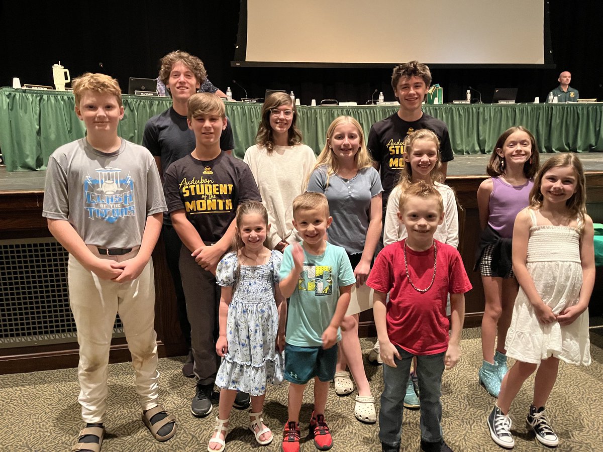 The Board of Education recognized the May students of the month last night! Audubon Pride and Excellence.