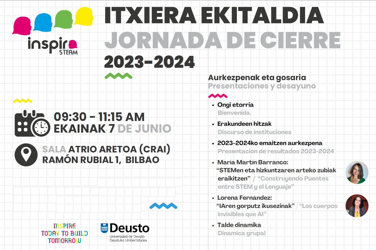 loretahur's tweet photo. Mañana se celebra el cierre de #InspiraSTEAM Euskadi con datos increíbles: 3.165 chicas y chicos, 58 centros educativos, 158 mentoras y 29 mentores. 

Y me hace una ilusión tremenda participar junto a @generoenaccion (se vienen risas). ¡Gracias por la invitación, @mlguenaga! 💜 https://t.co/Z32dVLN7S5