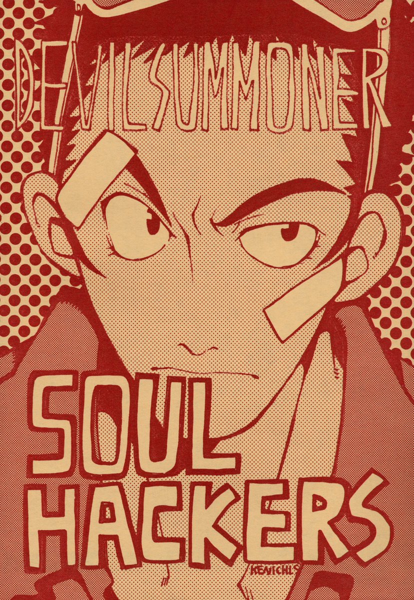 chefkyroo's tweet photo. scanned this soul hackers doujin stationary made by a "Kenichi S." that i picked up a while back. i like the art style! https://t.co/wbqmaPvtlY