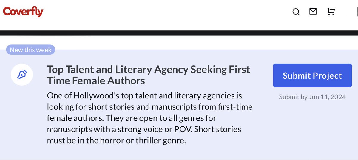 Opportunity for first time female authors.