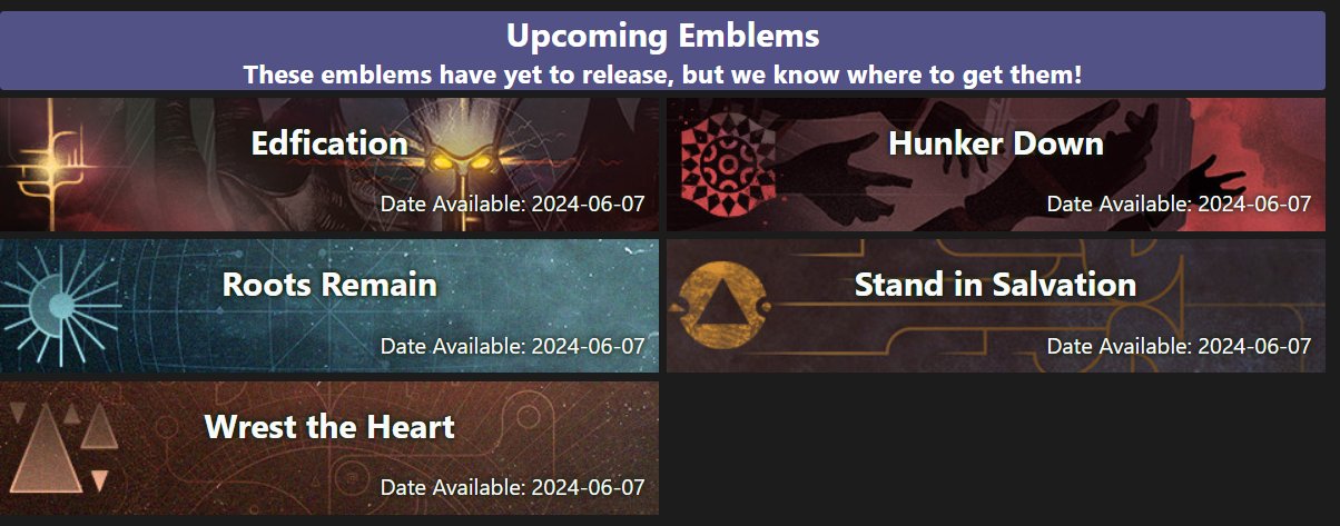 Destiny Emblem Collector on X: “Destiny Emblem Collector v4.45.24