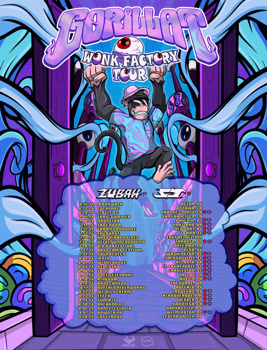 GorillaT_'s tweet photo. NEW DATES ADDED TO THE WONK FACTORY TOUR😍

TEXAS, CALIFORNIA, NORTH CAROLINA, I TOLD YALL I WOULDNT FORGET ABOUT YOU❤️

So unbelievably honored and excited.

New set, new music, brand new visuals / production, THE TIME IS ALMOST HERE🥹

LIKE, REPOST AND SHARE ILL SEE U SOON😍 https://t.co/GzH5zL9NGz