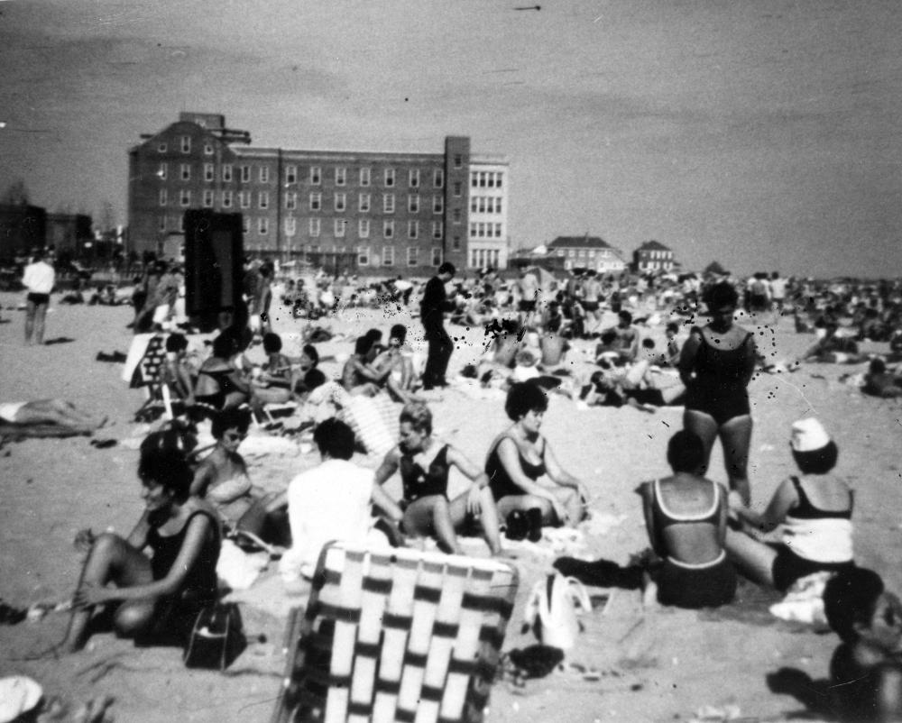 nysmuseum's tweet photo. On the sign on the side of the NYSM A-train, you will see its downtown terminus—Rockaway Park, Queens. Adjacent to Rockaway Park, is Jacob Riis Park. Now called People's Beach, it has been a popular destination for LGBTQ+ beachgoers as a queer-friendly space since the 1940s. https://t.co/GINZ0uF0rS