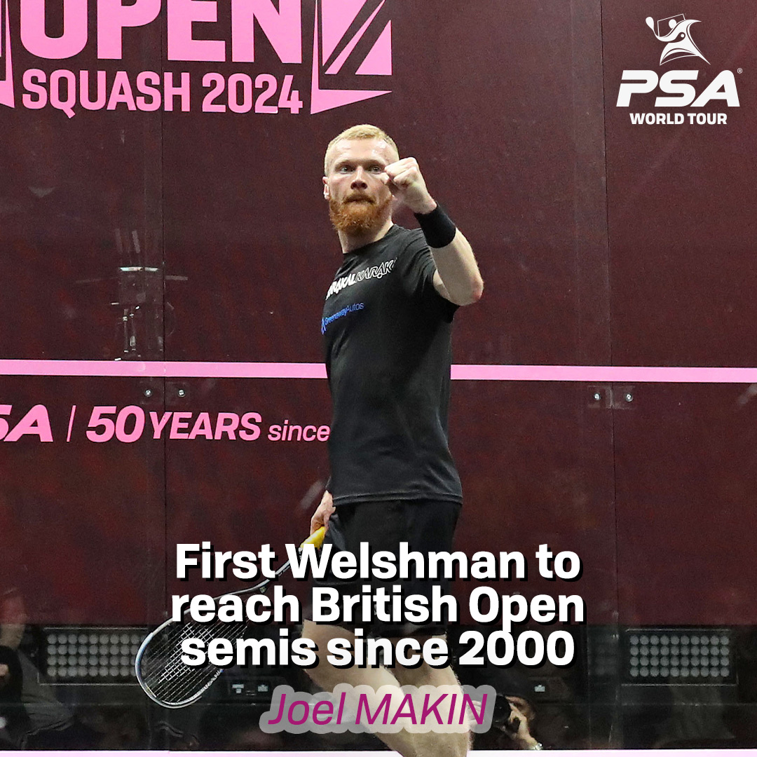 PSA Squash Tour (@psasquashtour) on Twitter photo The first Welshman to reach the <a href="/BritOpenSquash/">British Open</a> semis in 2️⃣4️⃣ years
What a week <a href="/JoelMakin/">Joel Makin</a> is having 👏
#BritOpen24 #WhereLegendsAreMade <a href="/BBCSportWales/">BBC Sport Wales</a> The first Welshman to reach the <a href="/BritOpenSquash/">British Open</a> semis in 2️⃣4️⃣ years
What a week <a href="/JoelMakin/">Joel Makin</a> is having 👏
#BritOpen24 #WhereLegendsAreMade <a href="/BBCSportWales/">BBC Sport Wales</a>