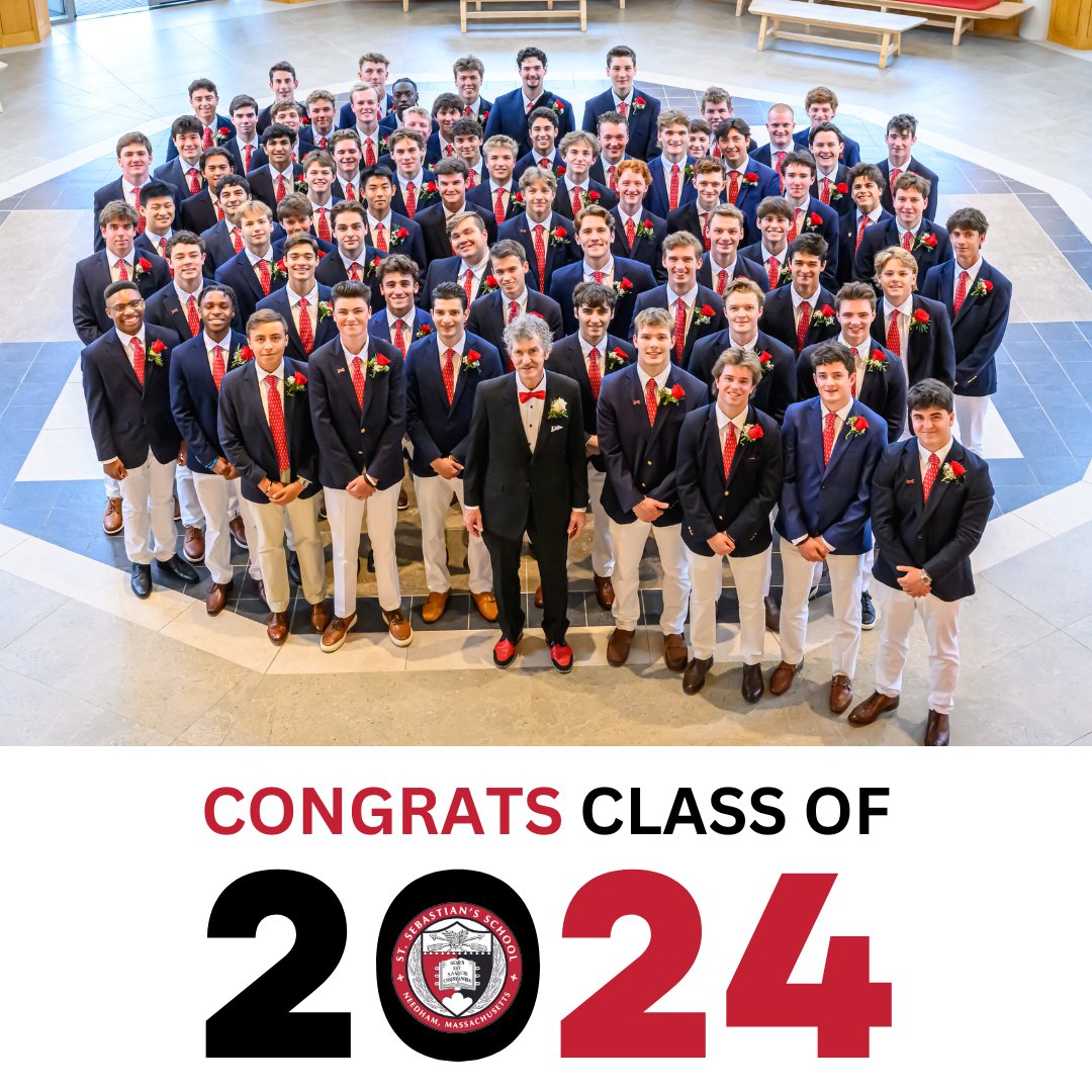 StSebsNeedham's tweet photo. Congratulations to St. Sebastian's newest alumni, the Class of 2024! Headmaster Bill Burke served as the keynote speaker, delivering his 34th and final Commencement address. We can't think of a better way to cap off our eightieth Commencement! #Classof2024 #ArrowsForever https://t.co/irWeQzC8fI