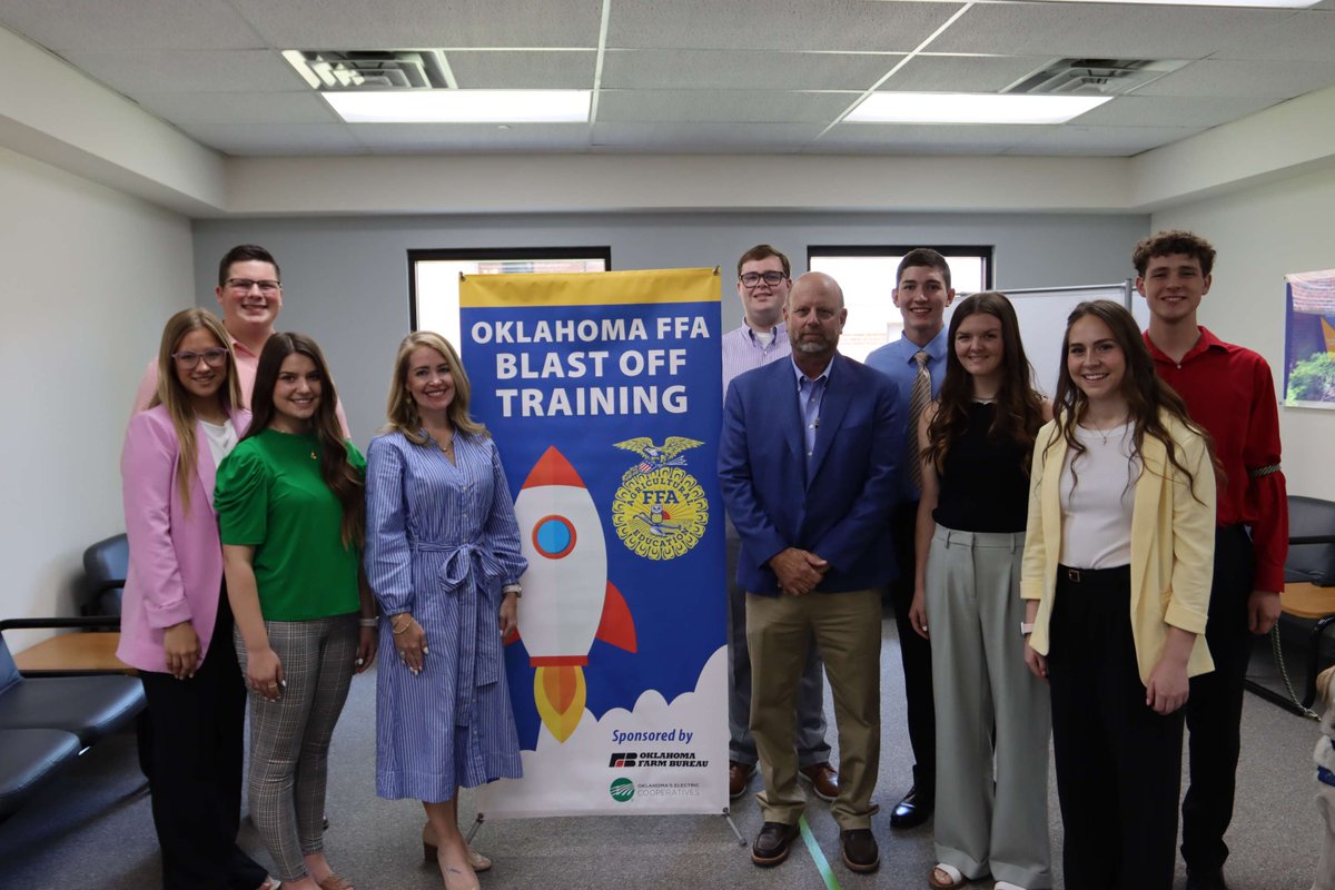 The newly elected @okffa state officers recently participated in Blast Off Training. This week-long event focuses on teamwork and prepares them for their service in the upcoming year.

A big thank you to the <a href="/okfarmbureau/">Oklahoma Farm Bureau</a> and the <a href="/OAECoops/">OAEC</a> for sponsoring this event.