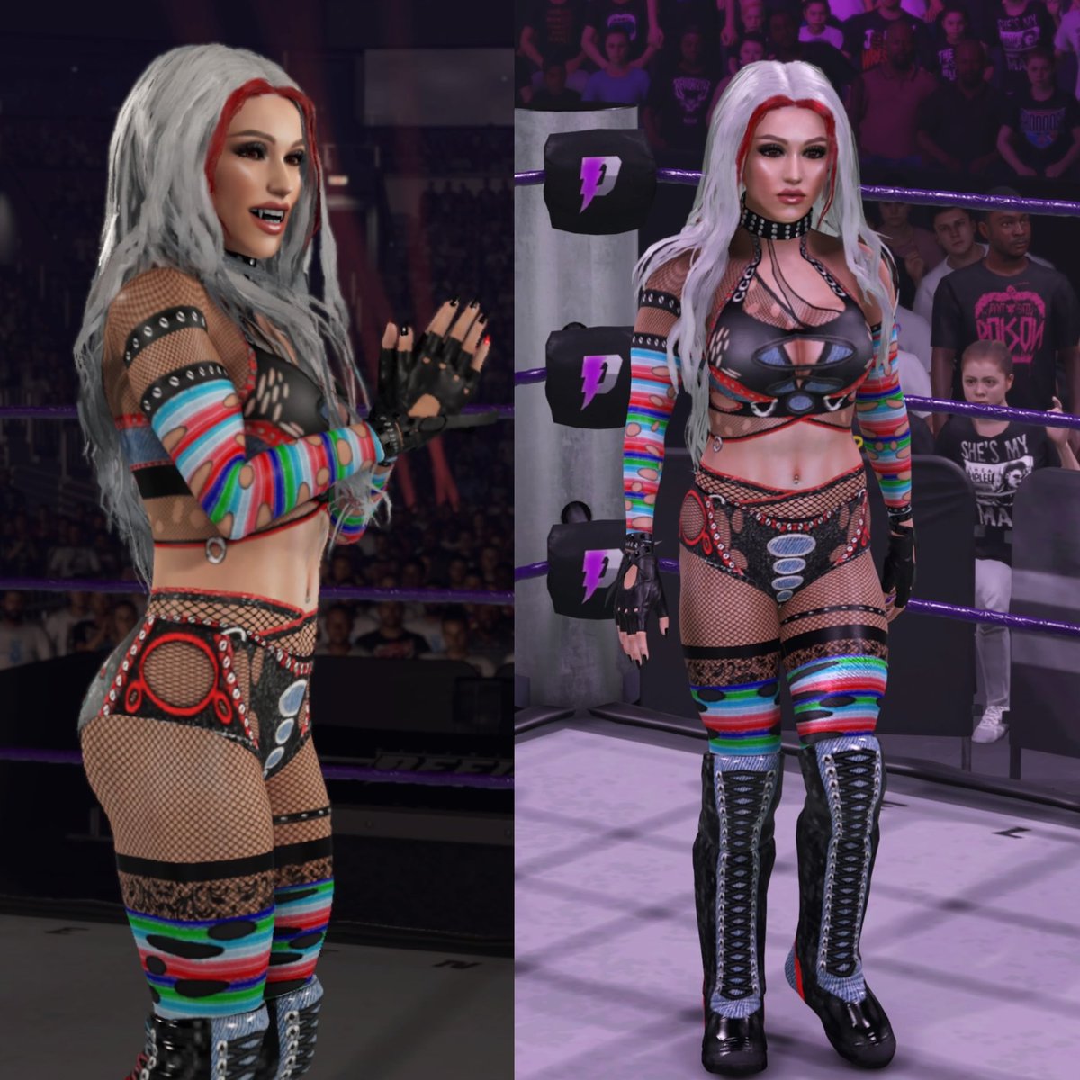 DemonHeatherRae's tweet photo. Wanna play?  🩸🔪🦇 #WWE2K24 #DemonHeatherRae #Chucky https://t.co/Exen36dlk5