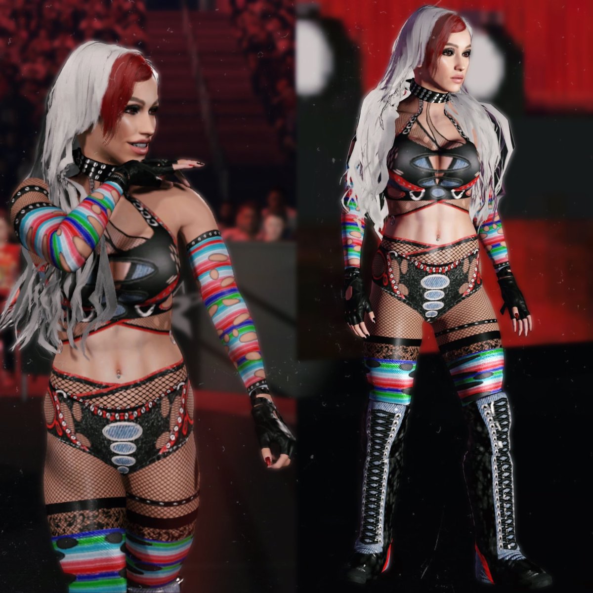 DemonHeatherRae's tweet photo. Wanna play?  🩸🔪🦇 #WWE2K24 #DemonHeatherRae #Chucky https://t.co/Exen36dlk5