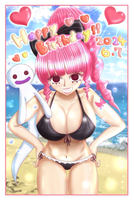 おはようございます今日も一日頑張りましょう今日はペローナのお誕生日なのでお祝い絵ですペローナお誕生日おめでとう～～～!(*'▽`*)#ペローナ生誕祭2024 #ペローナ誕生祭2024 #ONEPIECE 