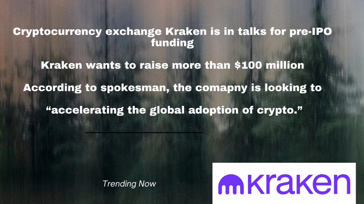 tamyresearch's tweet photo. According to Bloomberg, Kraken is looking to raise more than $100 million by the end of this year.  

See more🪙 📘🔽💰 https://t.co/K7VT7p9AE7