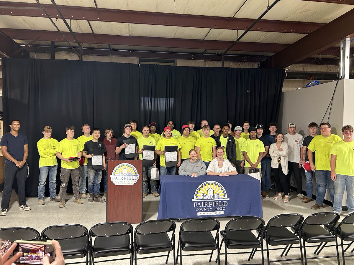 Workforce Signing Day <a href="/fairfieldco_wc/">Fairfield County Ohio Workforce Center</a> for twenty-three <a href="/LCSGales/">Lancaster City Schools</a> students. Thank you to <a href="/Bcarp3/">Bobby Carpenter</a> for his message to the students- enjoy the journey and remember the special moments. We appreciate you "Paying It Forward".