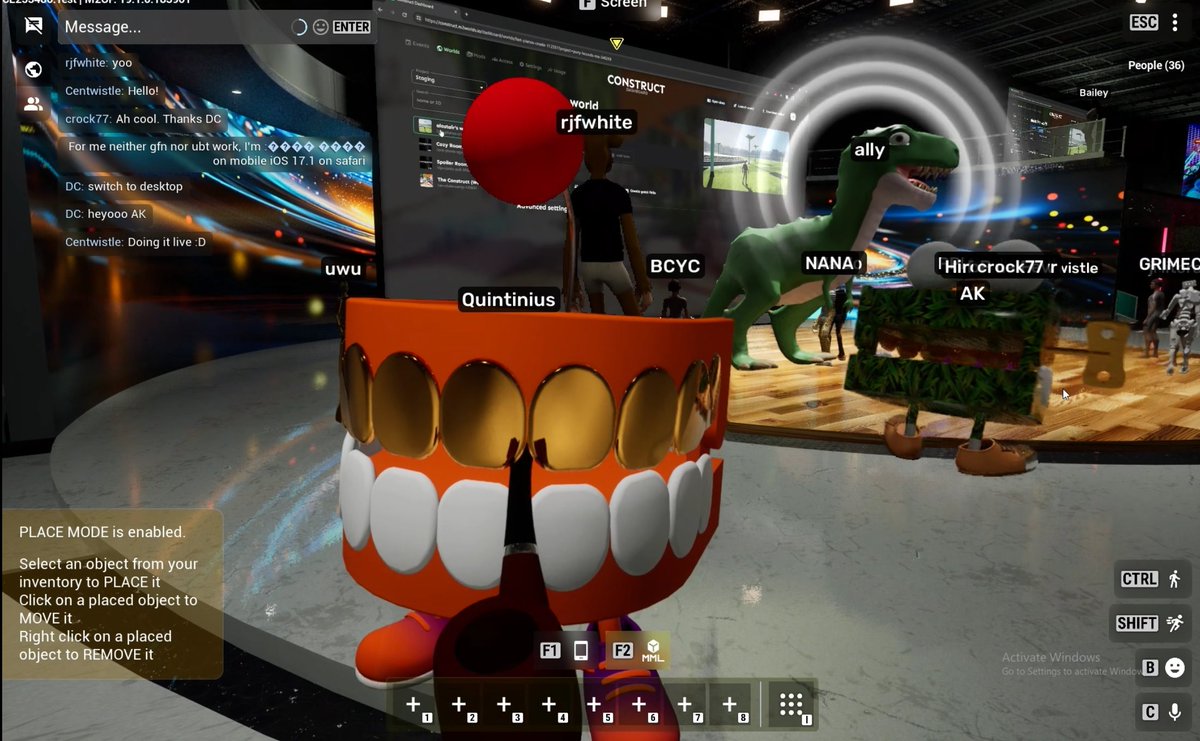 Hands down the weirdest HowTo I ever attended; 
A Dino explains Worldbuilder in UE5 and I'm watching as a <a href="/GrillzGang/">Grillz Gang 🪥</a> avatar what <a href="/MSquared_io/">MSquared (M²)</a> is building.

Btw, <a href="/metaanchor/">Meta Anchor</a>-Hoodie is XXXXXL in there, had to stop using it :D

Well - Web3 - early🤷‍♂️😁