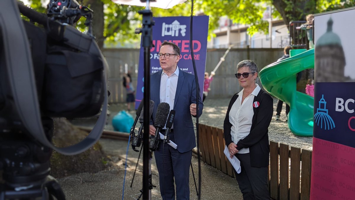 KevinFalcon's tweet image. Today I announced BC United’s plan to fix the NDP’s child care mess. 

It’s a straightforward plan that will cap child care at $10/day, increase spaces by working with the private sector, and increase wages for our hardworking ECEs and child care workers. 

Learn more: