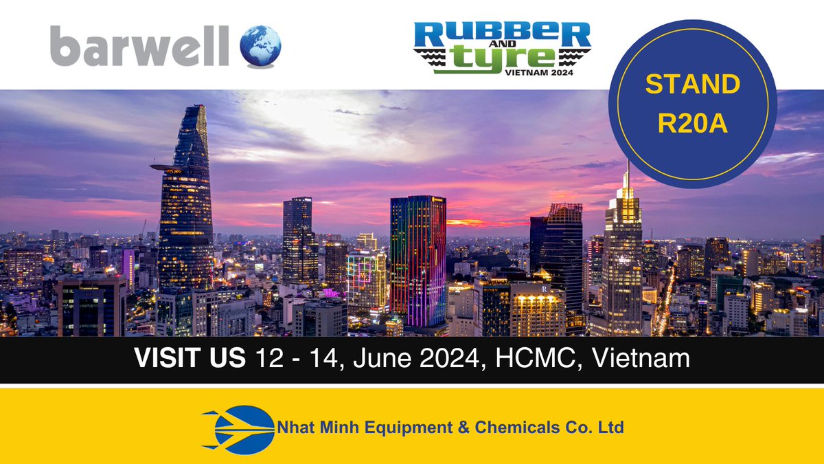 Visit us next week at the Rubber &amp; Tyre Expo (Vietnam) in Ho Chi Minh City. We will be on stand R20A with our agent Nhat Minh Equipment and Chemicals Co. The exhibition is open between 12-14th June. <a href="/MinhViExhibit/">Minh Vi Exhibition</a> @rubberprocessing