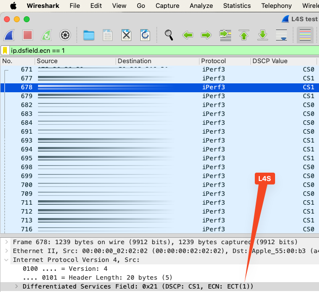 jlivingood's tweet photo. Just having fun with PCAPs on a new link technology... 😉 #L4S #LowLatency #Latency #Bufferbloat #NetworkResponsiveness https://t.co/iNBO9h77Zv