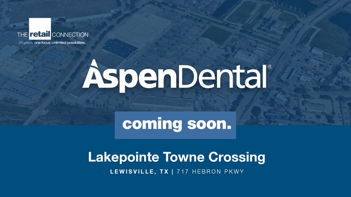 TRCconnect's tweet photo. 📣 @AspenDental  is COMING SOON to Lakepointe Towne Crossing in #LewisvilleTX 📍#landlordrep
TRC's Thad Beckner and David Levinson represented the Landlord in this 3,750 SF deal.

Availability: 1,200 SF - 30,117 SF

View Property Flyer:  https://t.co/UUCZaBoFAE https://t.co/1ZMdJ7Tb9B