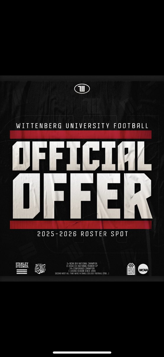 Connor murphy (@connorm17989952) on Twitter photo After a Great Visit at Wittenberg University I received my first offer. blessed🙏🏼.
I would like to thank,
<a href="/HayesFootball19/">Delaware Hayes Football</a> <a href="/Montgomery_DHHS/">Ryan Montgomery</a>
<a href="/Coach_AMoore/">Allan Moore</a> <a href="/WittFootball/">Wittenberg Football</a> After a Great Visit at Wittenberg University I received my first offer. blessed🙏🏼.
I would like to thank,
<a href="/HayesFootball19/">Delaware Hayes Football</a> <a href="/Montgomery_DHHS/">Ryan Montgomery</a>
<a href="/Coach_AMoore/">Allan Moore</a> <a href="/WittFootball/">Wittenberg Football</a>