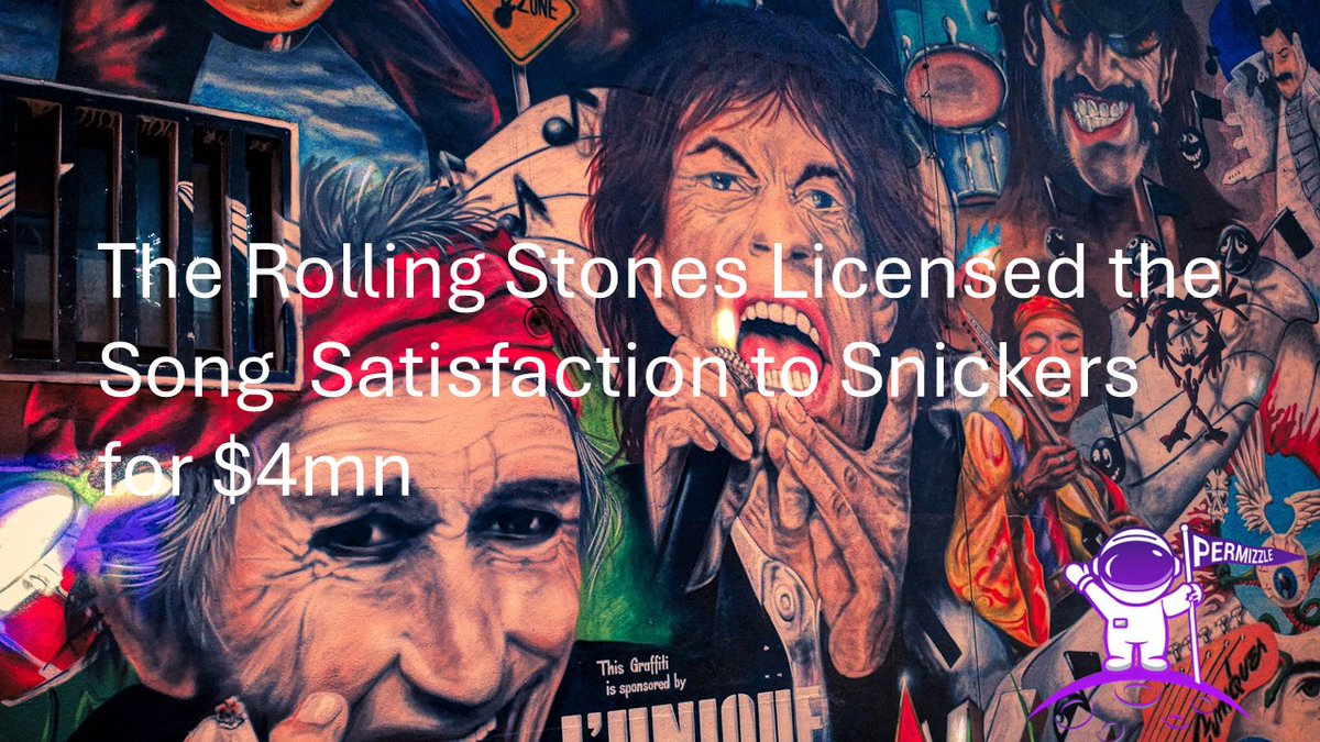 Permizzleapp's tweet photo. Since its the anniversary of the Stones 1st gig in America. The Stones &amp; ABKCo  licensed their song satisfaction to snickers. Licencing is a lucrative activity for artists large &amp; small. #permizzle #artitspaidproperly https://t.co/bIqFseT9yy
