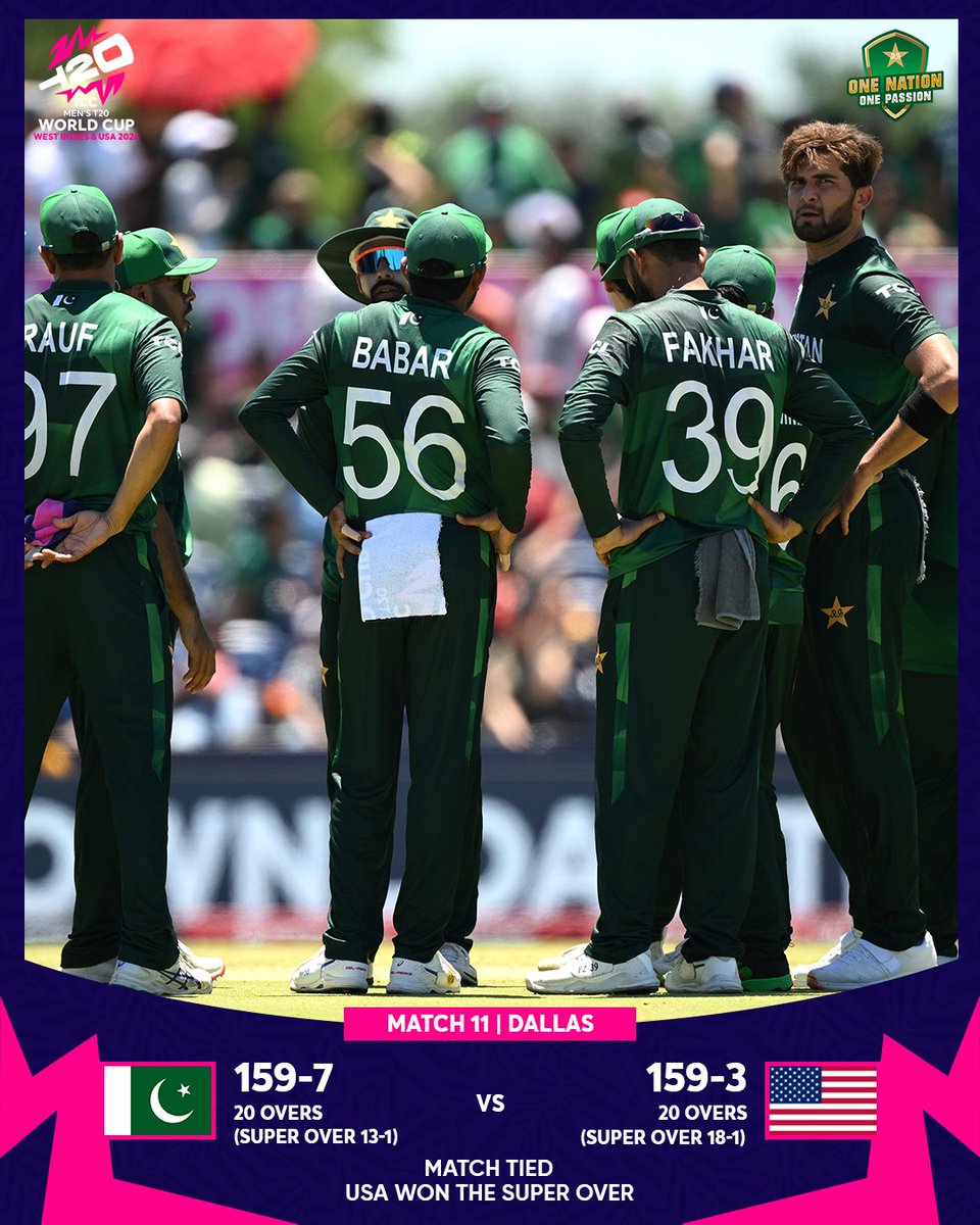 USA secure a Super Over win in Dallas.

#USAvPAK | #T20WorldCup | #WeHaveWeWill