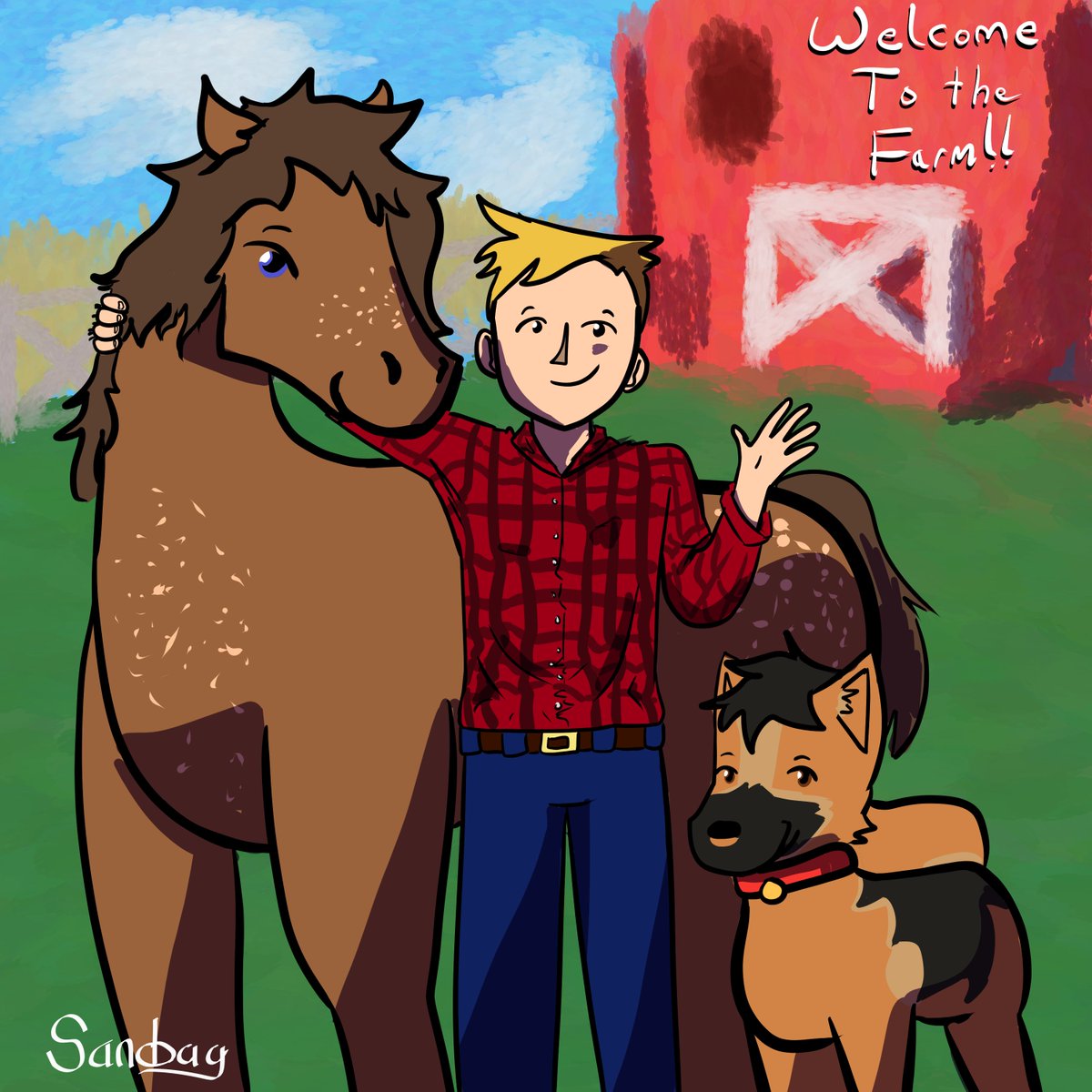 ArtistSandbag's tweet photo. Working on coming back, life's been so tough. 

It's good to leave all your worries behind and visit the farm every once in a while, isn't it? https://t.co/OrFh7NAQ3D