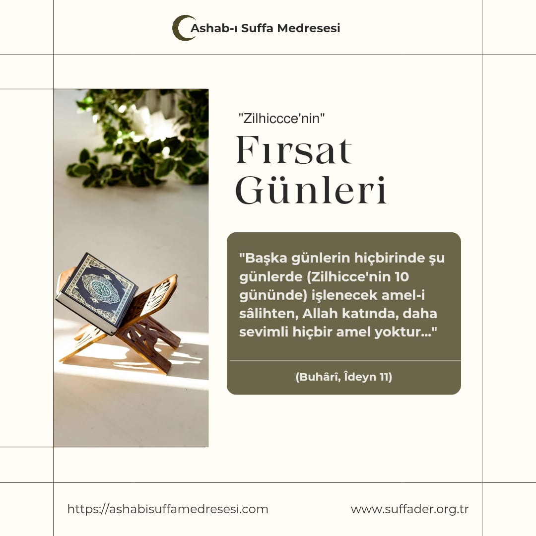 ashabisuffamedresesi.com/haber-quotfirs…

Zilhicce'nin fırsat günleri  başlıyor.🌙⏳️

 "Mü'min'in hayatı Hicri takvime uygun bir  hayat programı olmalıdır" 

Kevser Zırıh 

#Zilhicce
#GazzedekiSoykırımaDurDe
#GazzedeKatli̇am 
#KassamTugayları 
#GazzeKanGölü #BoykotaDevamDünya