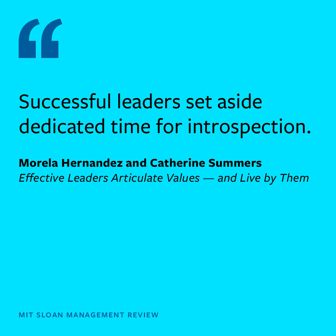 Successful leaders set aside dedicated time for introspection.  mitsmr.com/3WgXWYq