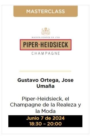Gina Estrada ( Ginasommelier ) (@ginasommelier) on Twitter photo Todos invitados a esta Master Class de <a href="/piperheidsieck/">Piper-Heidsieck Champagne</a> en <a href="/palaciohierro/">El Palacio de Hierro</a> Polanco con <a href="/GustavoOrtegaJ/">Gustavo Ortega</a> y <a href="/jlumana/">José Luis Umaña</a> Todos invitados a esta Master Class de <a href="/piperheidsieck/">Piper-Heidsieck Champagne</a> en <a href="/palaciohierro/">El Palacio de Hierro</a> Polanco con <a href="/GustavoOrtegaJ/">Gustavo Ortega</a> y <a href="/jlumana/">José Luis Umaña</a>