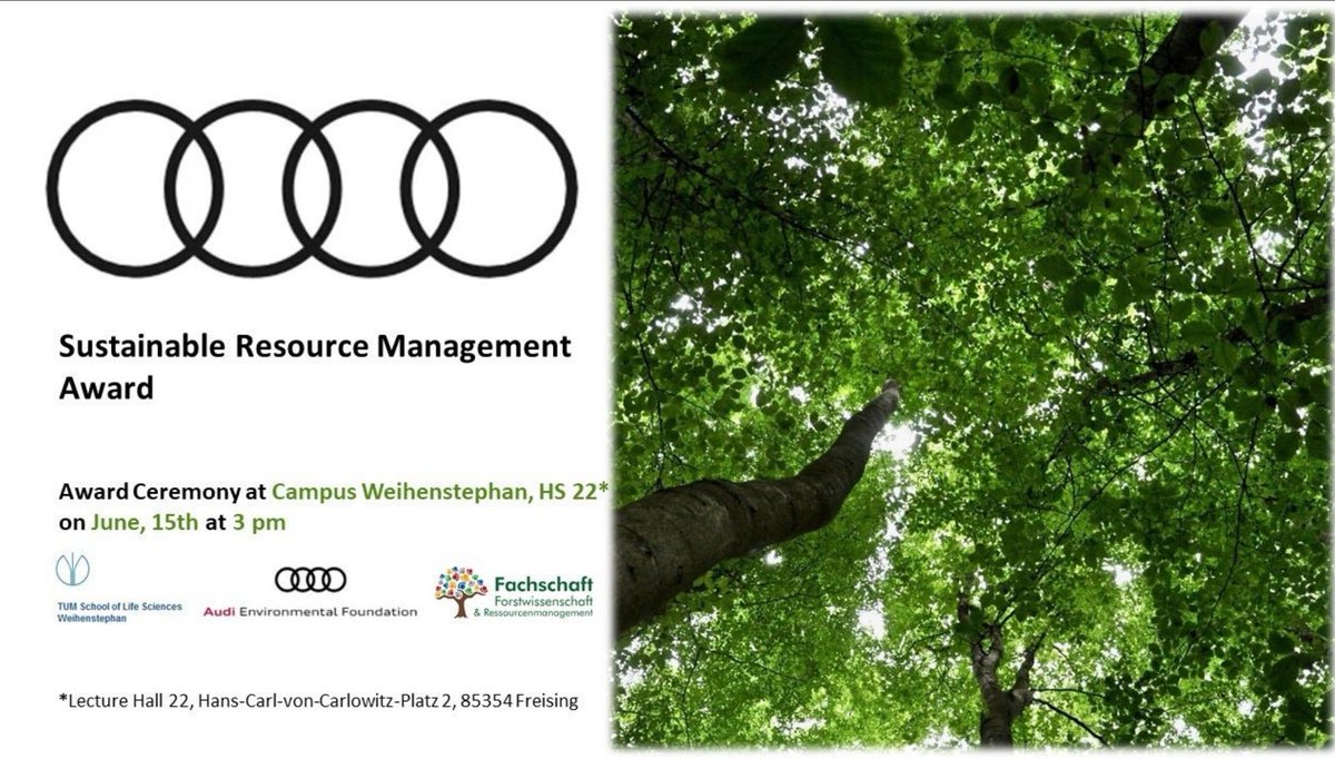 ForestManagement@TU_Muenchen (@ifm_tum) on Twitter photo Save the date!
Join us for the annual SRM Awards Ceremony where last year’s winners will present their exciting ideas and projects. Plus, the Teaching Award will be presented by the Student Reps. <a href="/TUM_Forst/">Fachschaft Forst TUM</a> <a href="/TU_Muenchen/">TU München</a> <a href="/edfm_tum/">Ecosystem Dynamics and Forest Management TU Munich</a> <a href="/tumsoil/">@TUMsoil</a> <a href="/TerrEcolGroup/">Terrestrial Ecology</a> Save the date!
Join us for the annual SRM Awards Ceremony where last year’s winners will present their exciting ideas and projects. Plus, the Teaching Award will be presented by the Student Reps. <a href="/TUM_Forst/">Fachschaft Forst TUM</a> <a href="/TU_Muenchen/">TU München</a> <a href="/edfm_tum/">Ecosystem Dynamics and Forest Management TU Munich</a> <a href="/tumsoil/">@TUMsoil</a> <a href="/TerrEcolGroup/">Terrestrial Ecology</a>