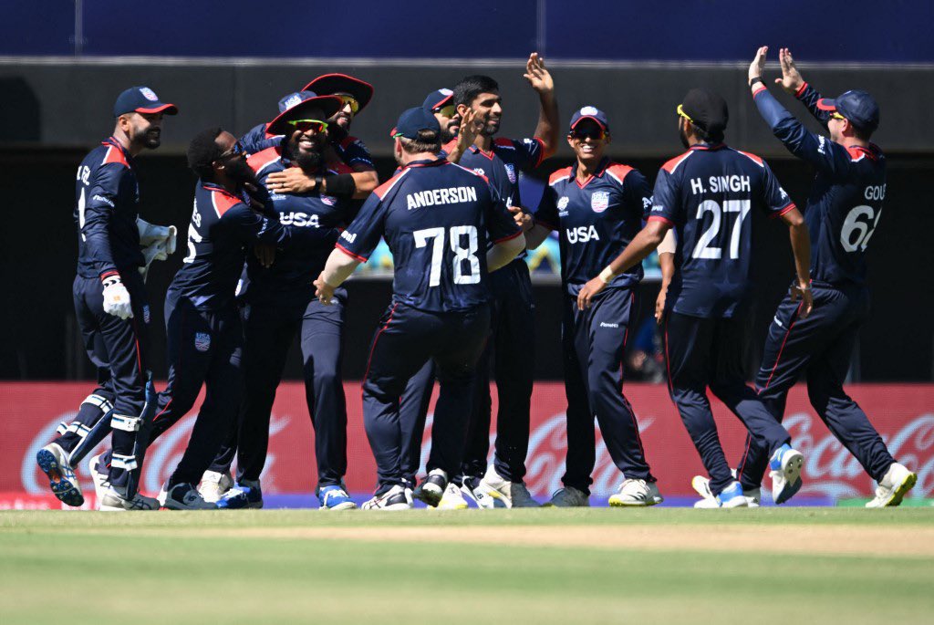 mr_Sharmaaa's tweet photo. USA defeated Pakistan at the T20 World Cup in the Super Over. 🤯🔥
#worldcup #T20 #PakvsUSA #USA https://t.co/m3e2VcW9xc