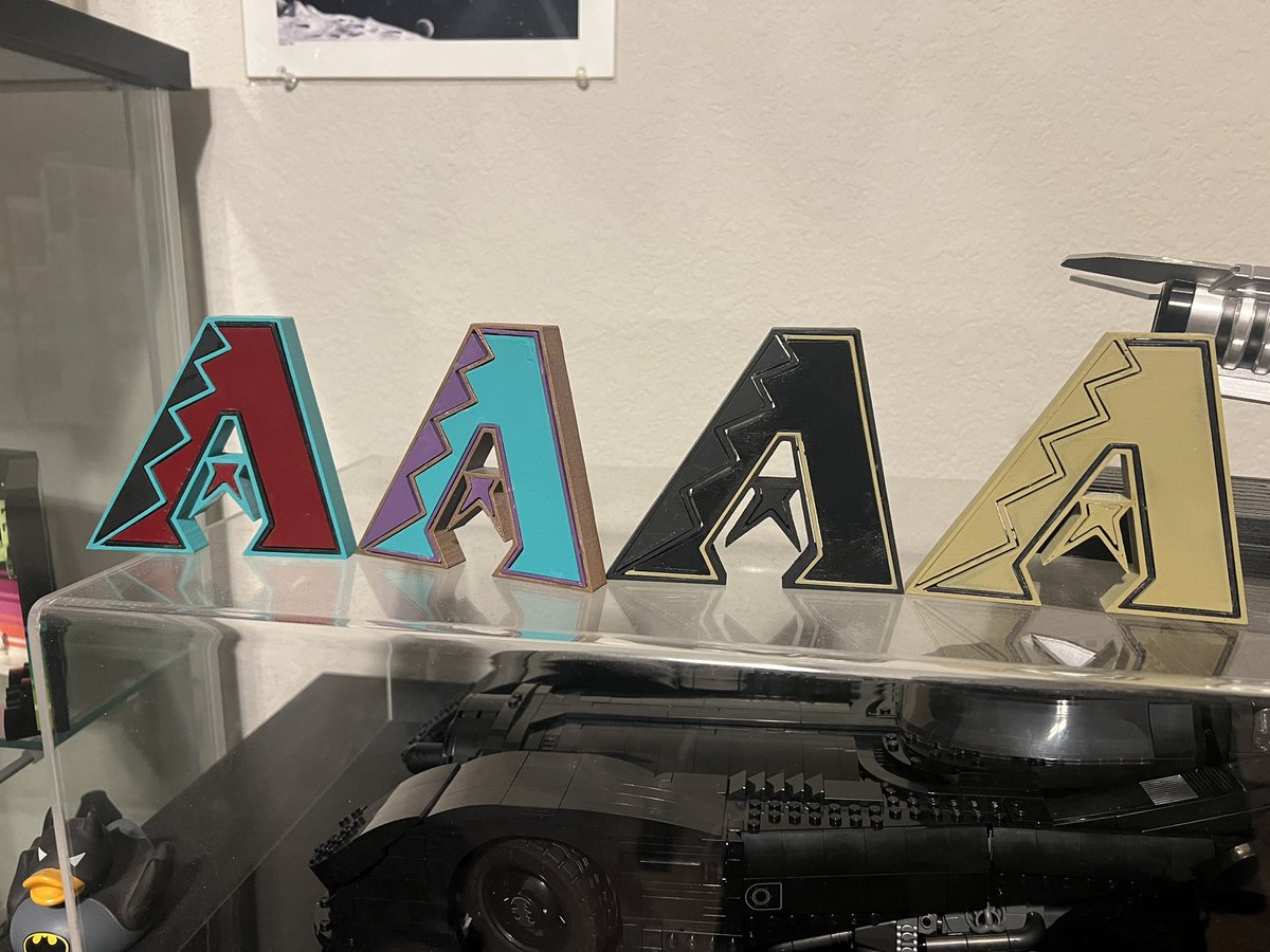 I printed and painted these since I don’t see much Diamondbacks stuff where I live. <a href="/Dbacks/">Arizona Diamondbacks</a> any ideas for displaying them?