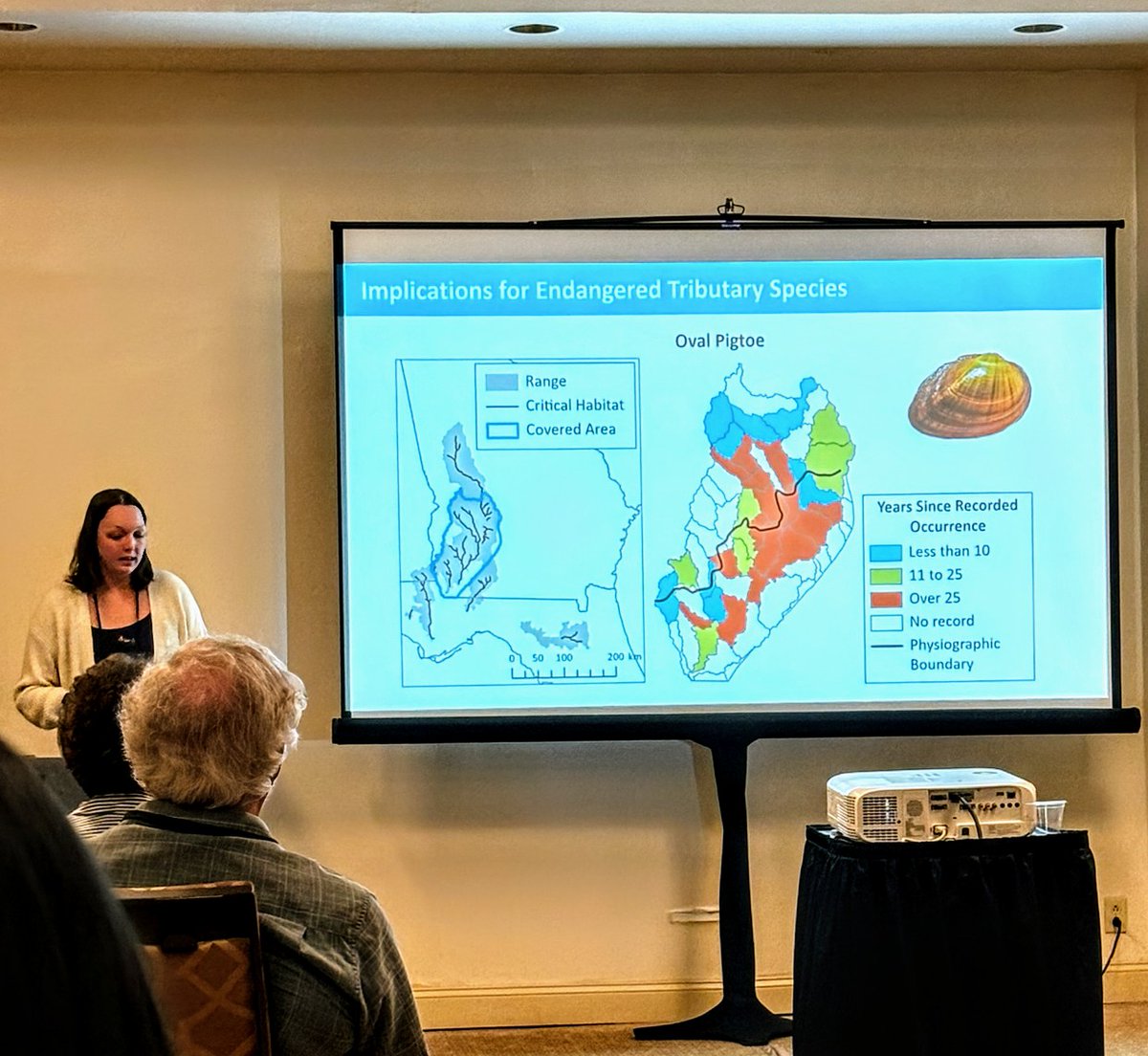 Bankclimber's tweet photo. @waterandthread talks about our work on habitat conservation planning in the lower Flint River Basin @BenthosNews Annual Meeting #2024SFS #musselhugger https://t.co/hVHqKNK3fn