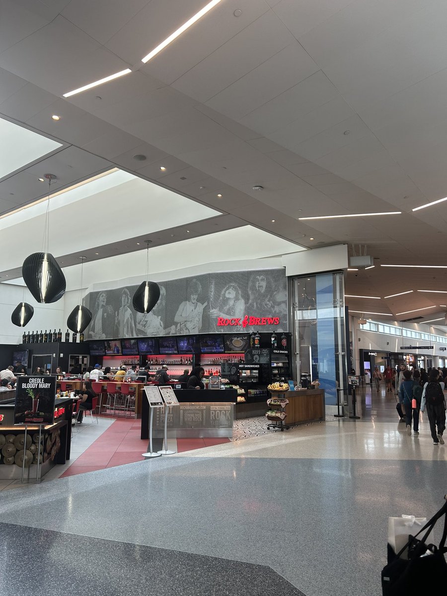Finally a place to grab an ice cold draft and listen to some classic rock n roll at the airport
