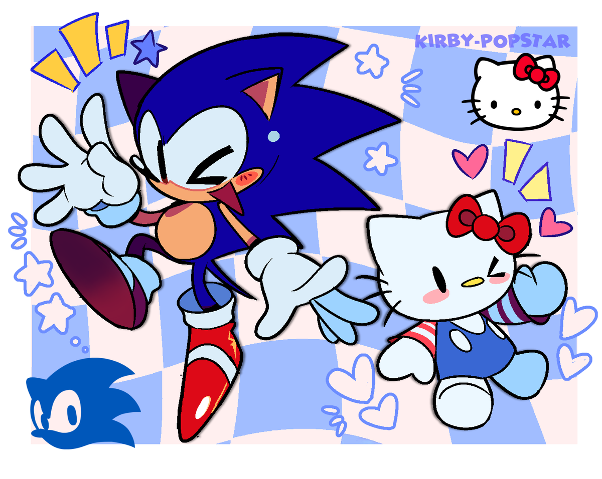Kirby_Popstar_'s tweet photo. Sonic and Hello Kitty! https://t.co/g7uge809CL