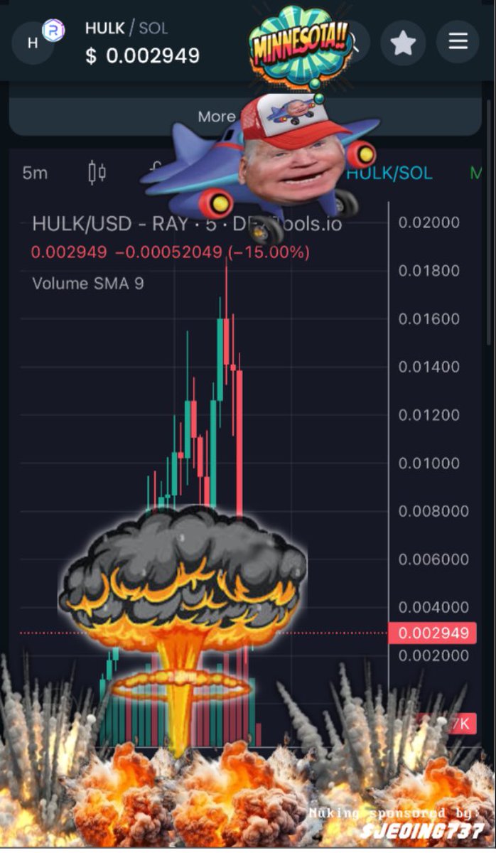 Watchu gunna do when a #JEOING737 runnin wild nuking your $HULK chart brother