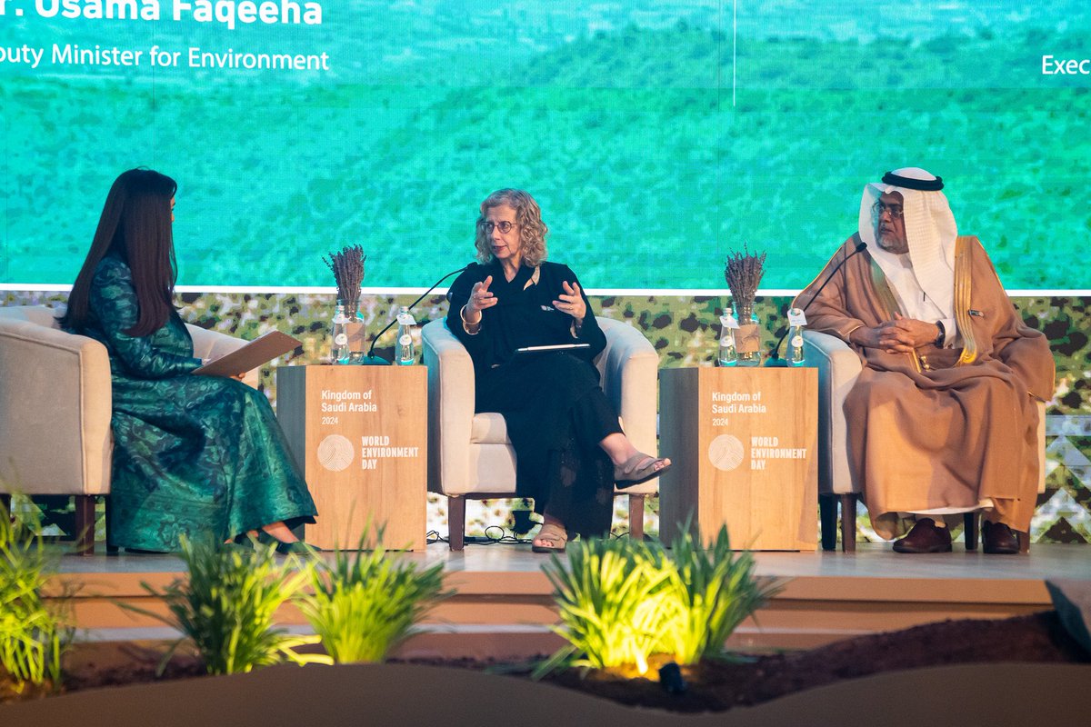"Our land is our future. We must protect and restore it so that we can slow and adapt to climate change. Return nature to full health. And increase the livelihoods and food security of billions of people around the world."
<a href="/andersen_inger/">Inger Andersen</a> in Riyadh on #WorldEnvironmentDay: